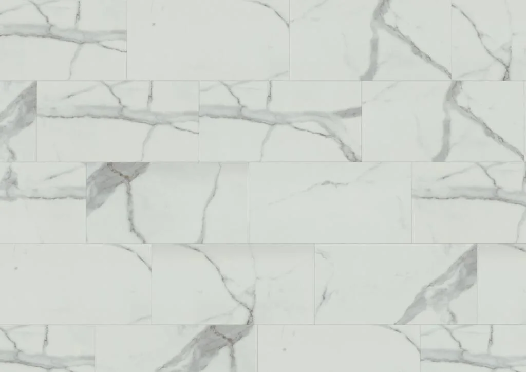 Carrara White Marble Matt LVT Dryback | Lignum Flooring