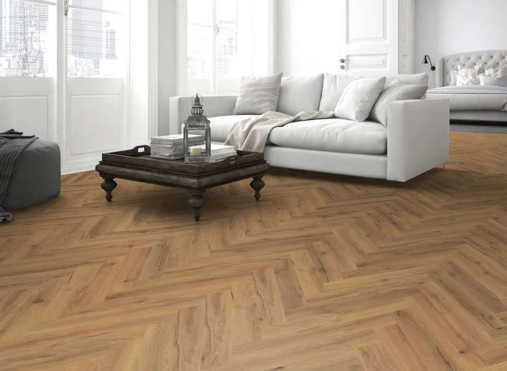 Lignum Core Ranch Oak Herringbone LVT Dryback
