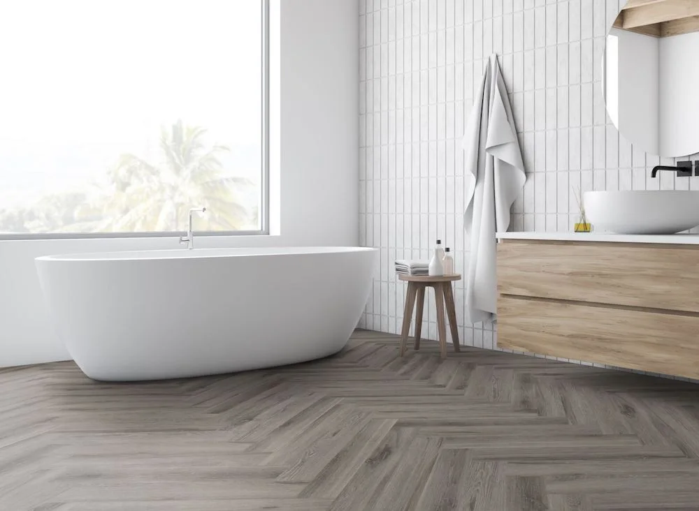 Lignum Core Rustic Grey Oak Herringbone LVT Dryback