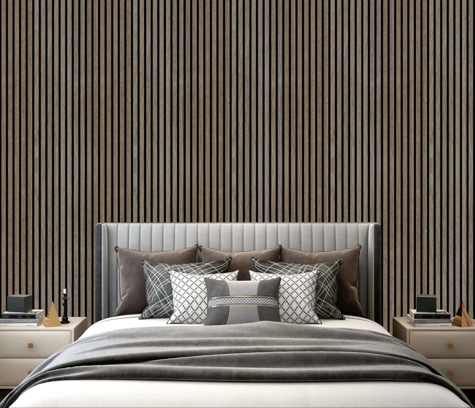Wall Panel 01D - Dark Oak - Acoustic - 240cm - (1 pack / 4pcs)