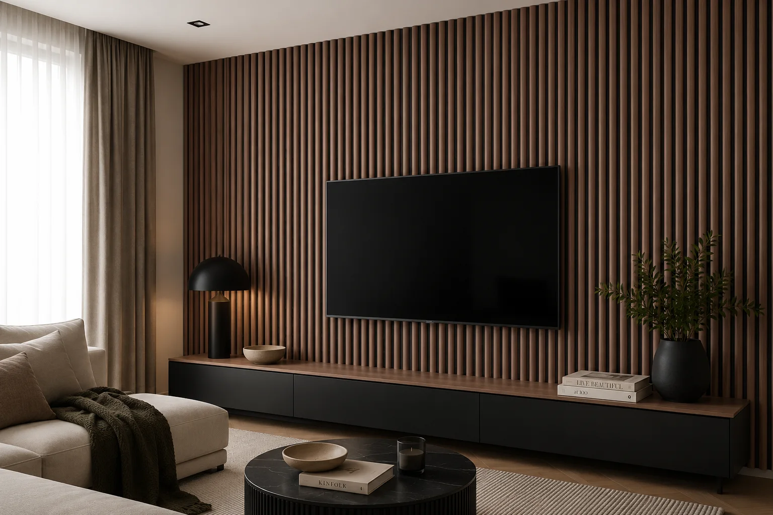 Wall Panel 37WT - Walnut - Acoustic - 240cm - (1 pack / 4pcs)