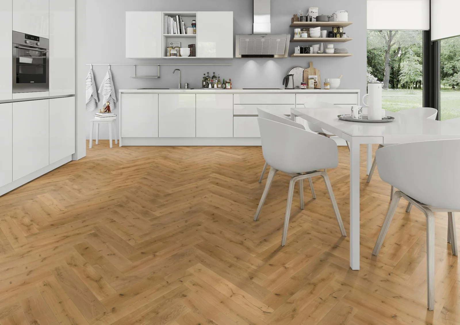 Sienna Rustic Brushed Oak Herringbone | Engineered & Solid