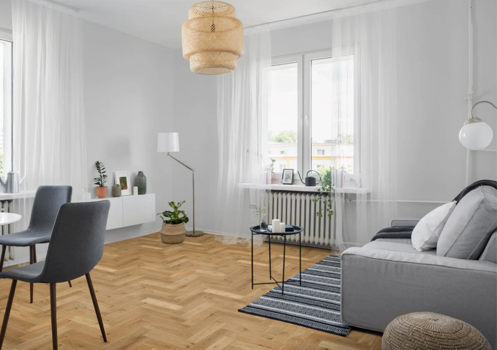 Lignum Strata Fifteen Natural Brushed Oak Herringbone 90