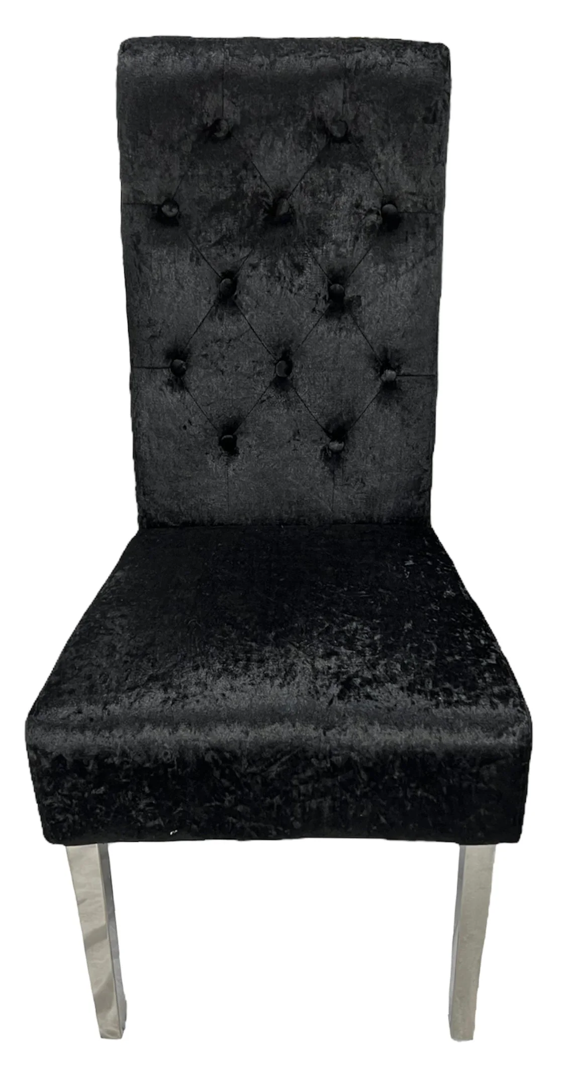 Lucy 01 Crushed Black Chair (Lion Knocker/Chrome Legs)