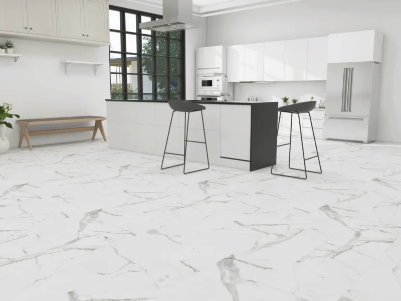 Carrara White Marble Matt LVT Dryback View image 3 in full size