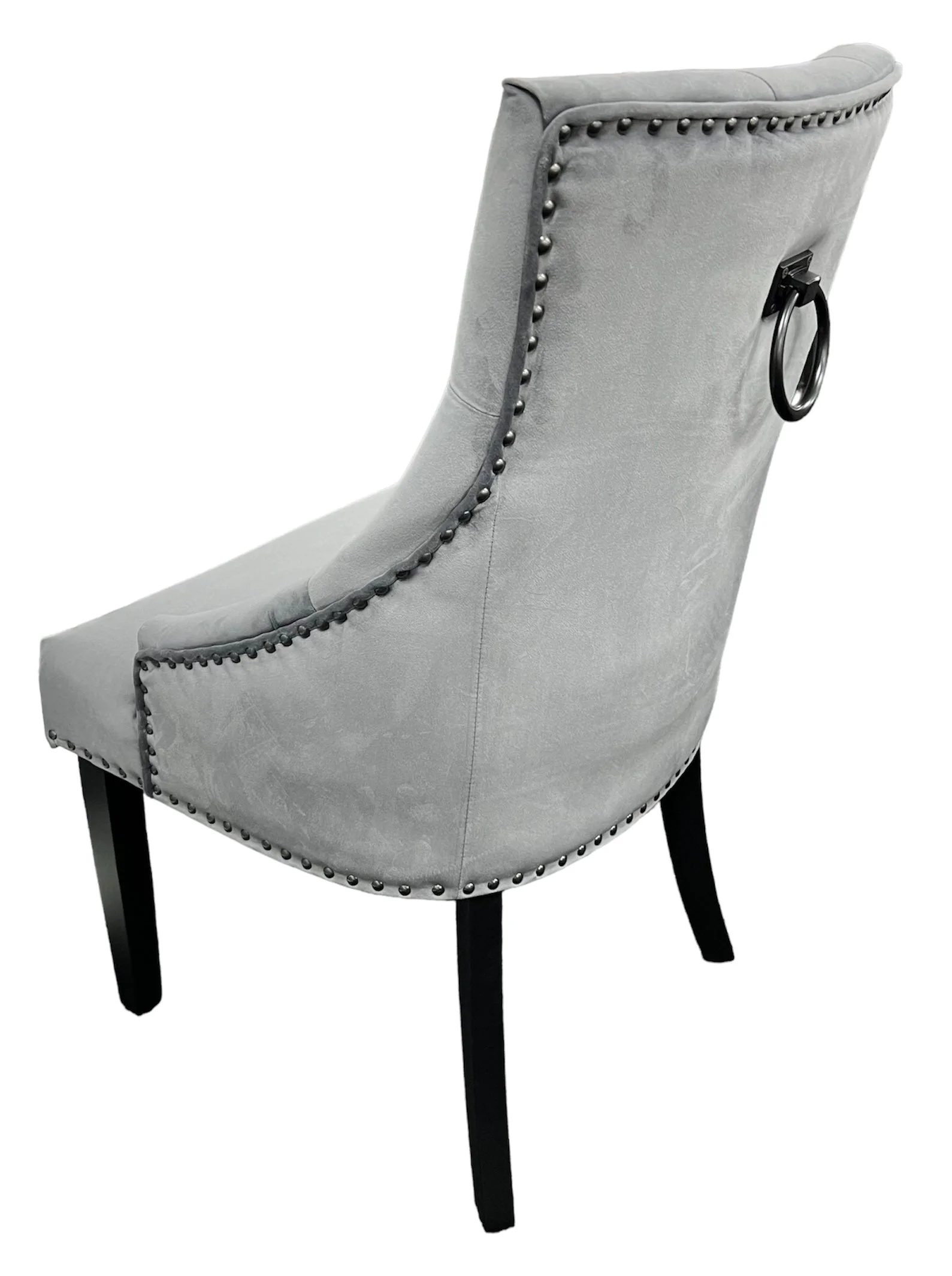 Cheshire Dark Grey Chair (Black Ring Knocker/Black Legs)