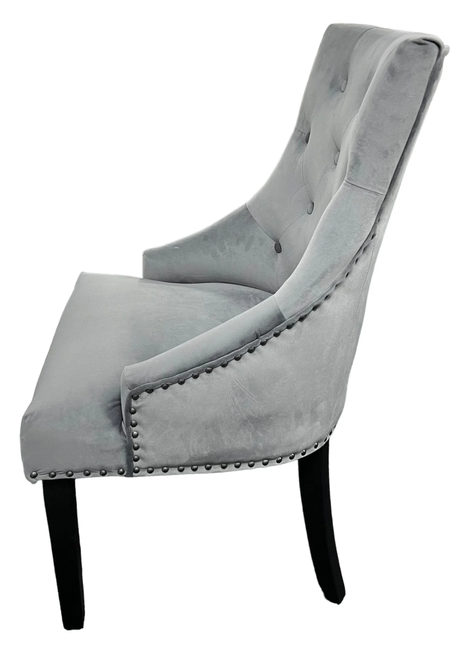 Cheshire Dark Grey Chair (Black Ring Knocker/Black Legs)