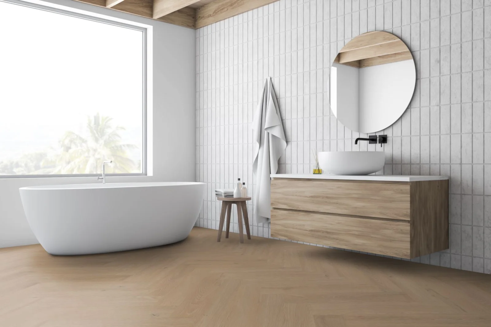 Lignum Core Sahara Oak Herringbone LVT Dryback