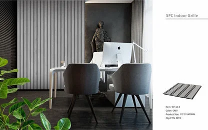 Wall Panel 64B - Grey - PVC - 240cm - (1 pack / 8pcs)
