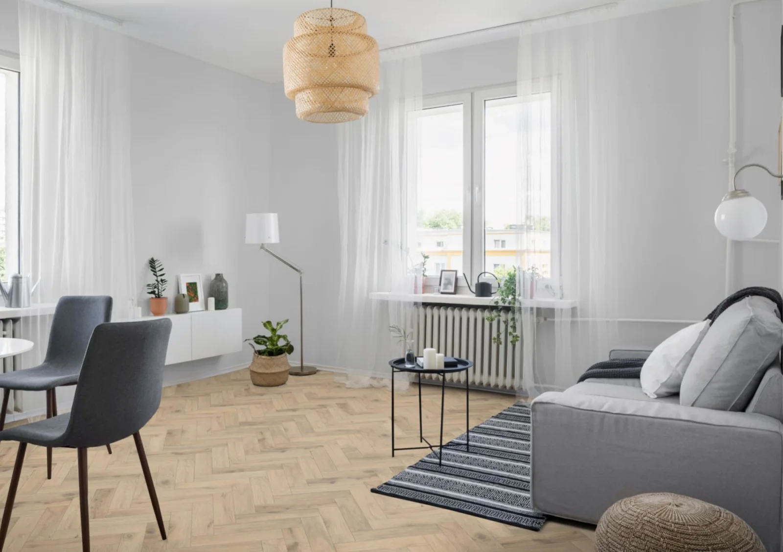 Lignum Strata Fifteen Romantic Oak Herringbone 90 - Judge Carpets