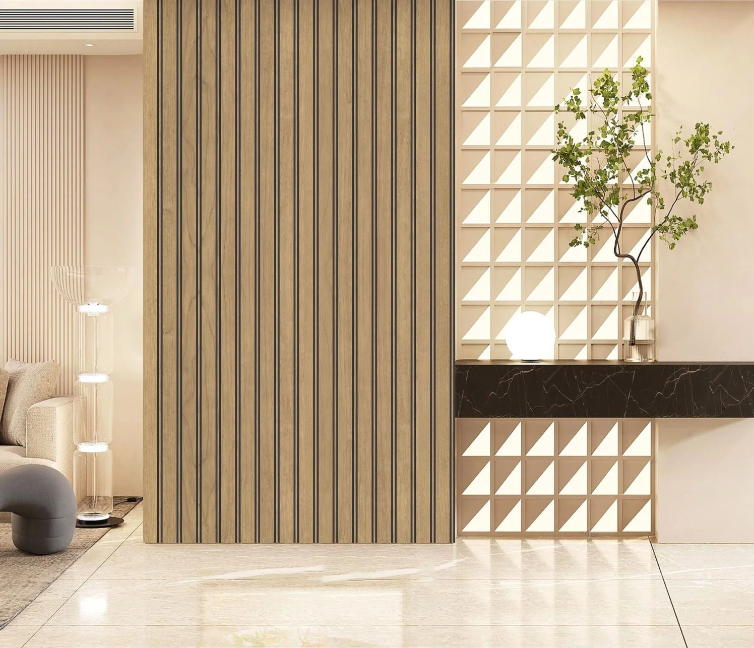 Wall Panel 64A - Oak - PVC - 240cm - (1 pack / 8pcs)