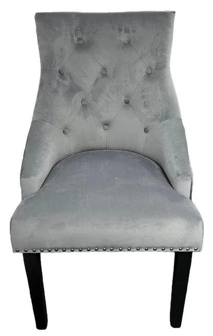 Cheshire Dark Grey Chair (Black Ring Knocker/Black Legs)