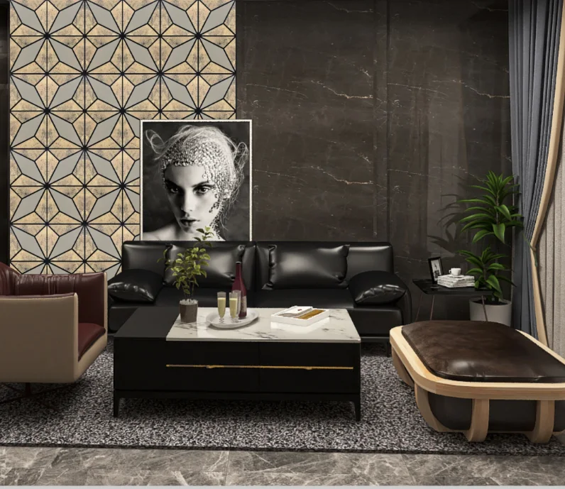 Wall Panel 010B - Antique Metallic Gold - Acoustic - 240cm - (1 pack / 4pcs)