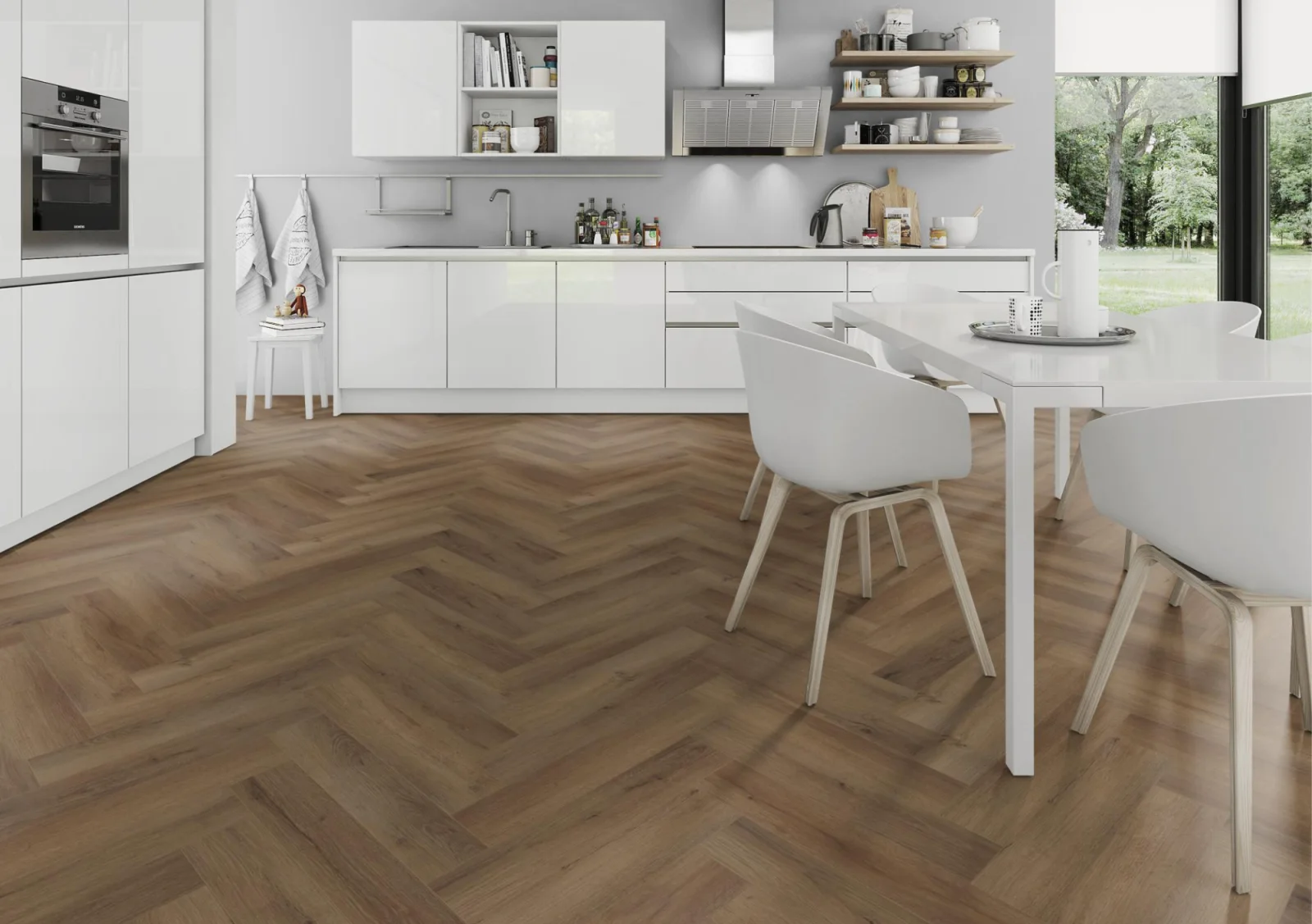 Lignum Core Truffle Oak Herringbone LVT Dryback