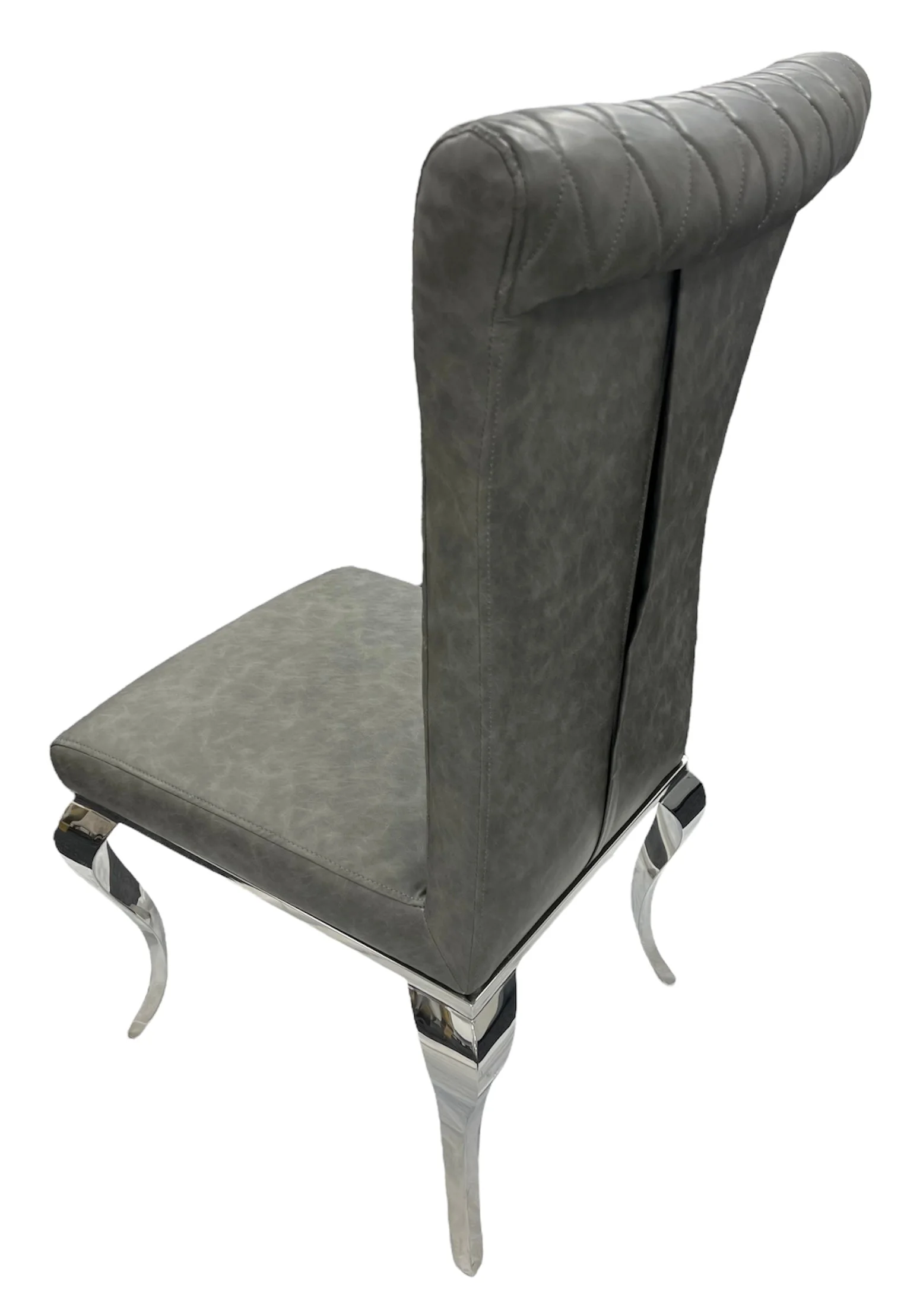 London PU Dark Grey Chair (Chrome Legs)