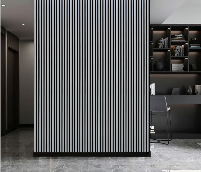 Wall Panel 01WH - Metallic Light Grey - Acoustic - 240cm - (1 pack / 4pcs)