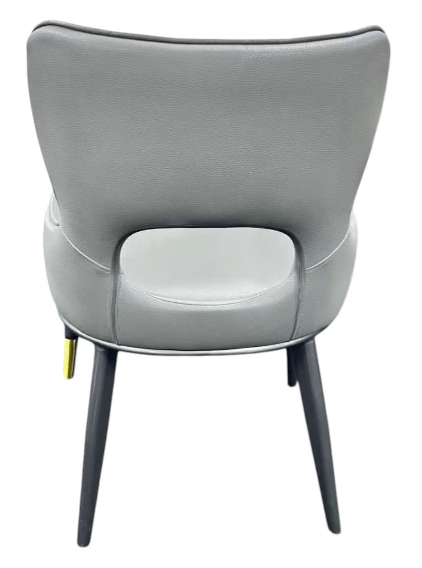 Marbella PU Light Grey Chair (Black Legs)