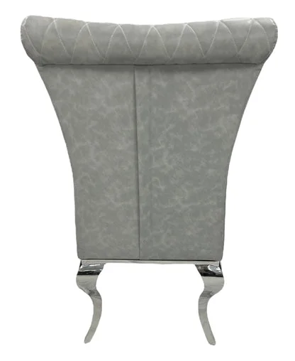 London PU Light Grey Chair (Chrome Legs)