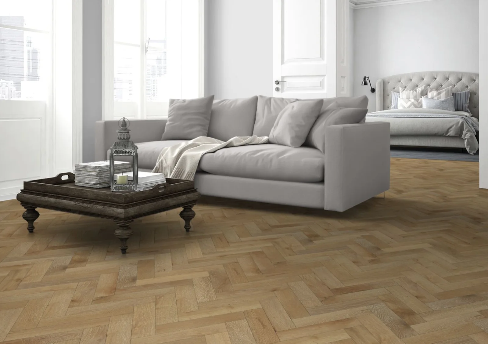 Lignum Strata Fifteen Orchid White Oak Herringbone 90