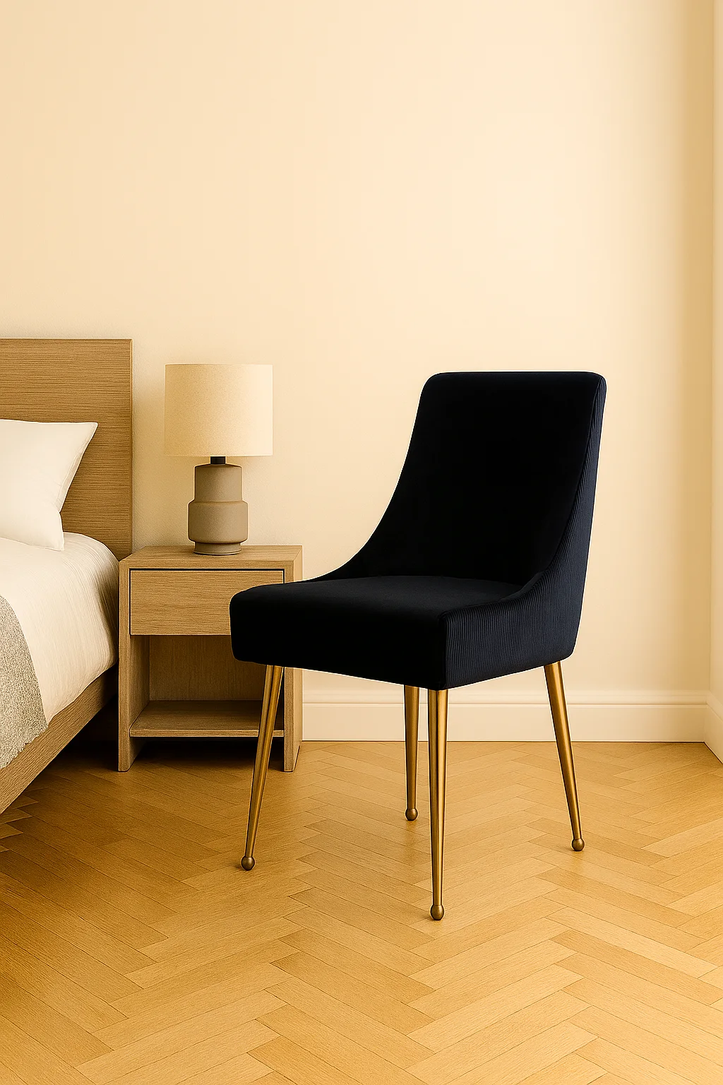G-Milan Black Chair (Gold Legs)