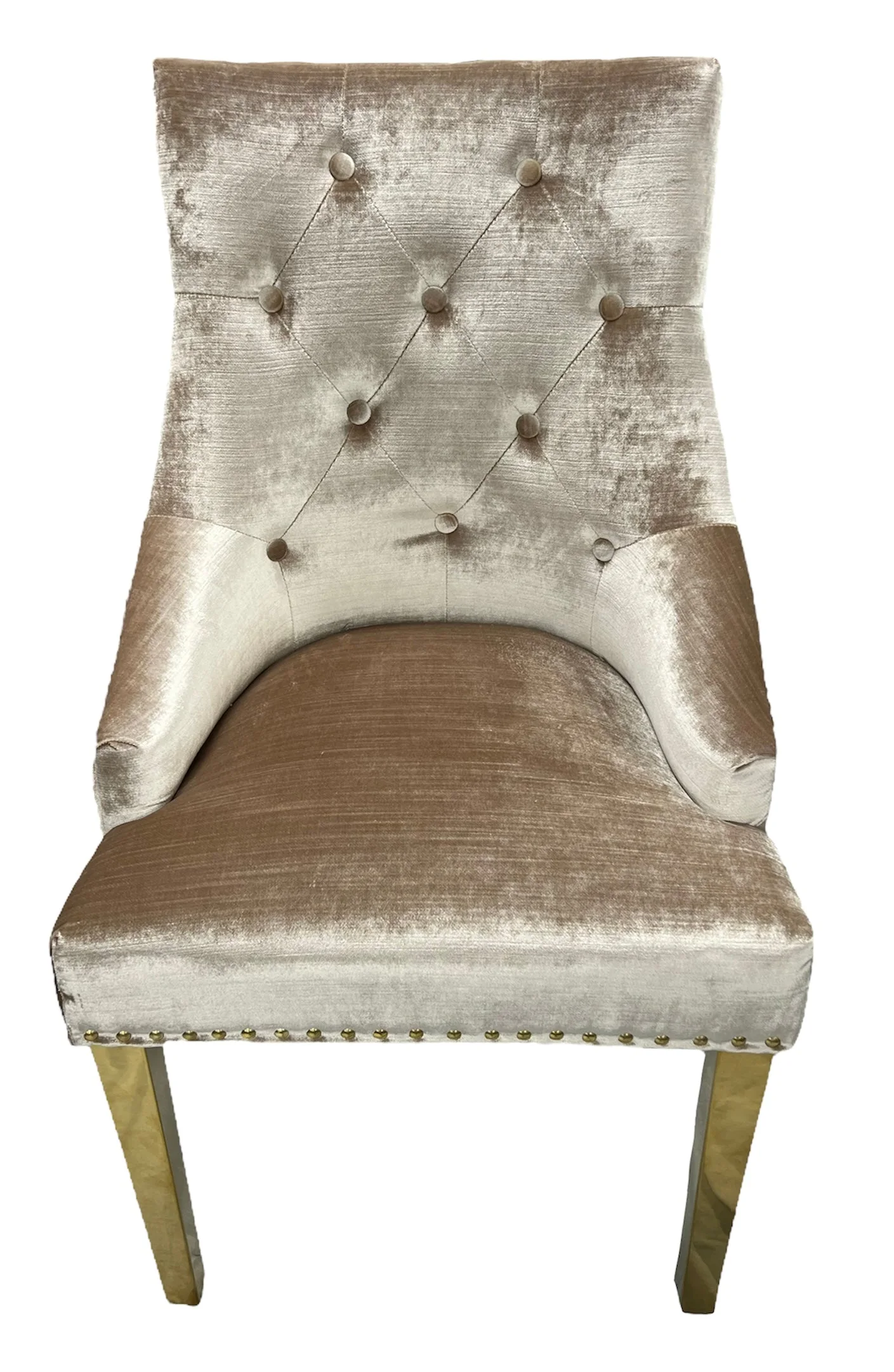G-Roma Mink Chair (Lion Knocker/Gold Legs)