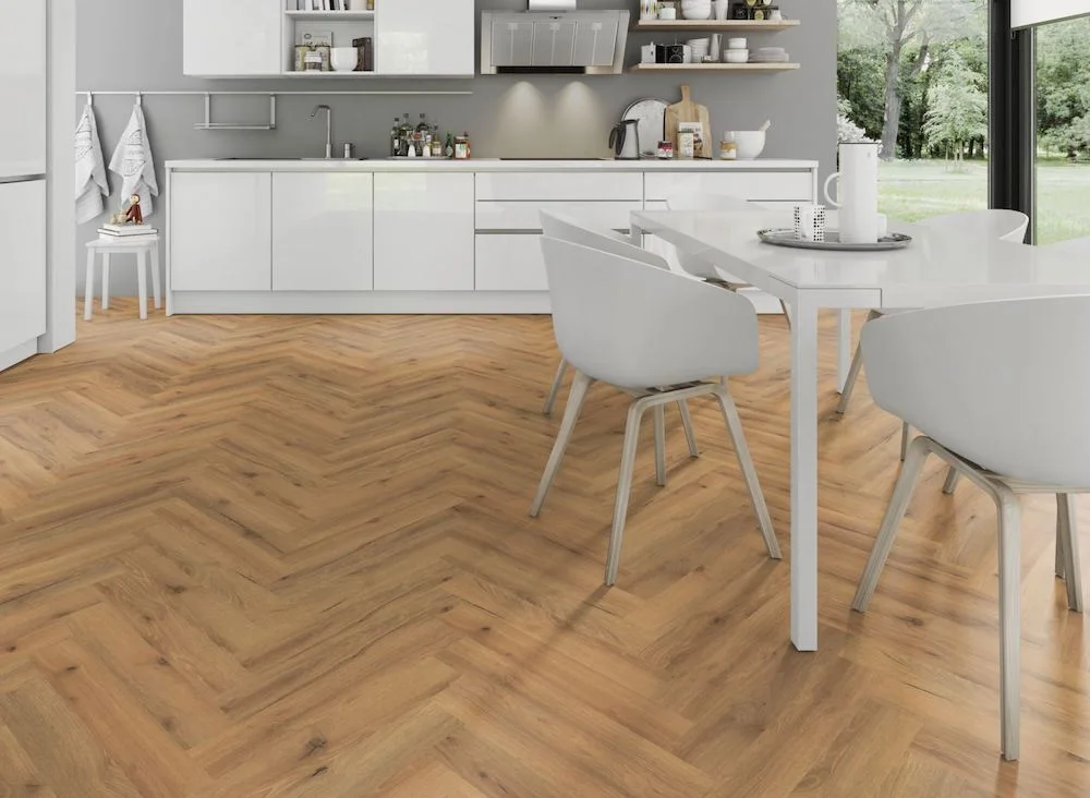Lignum Core Ranch Oak Herringbone LVT Dryback