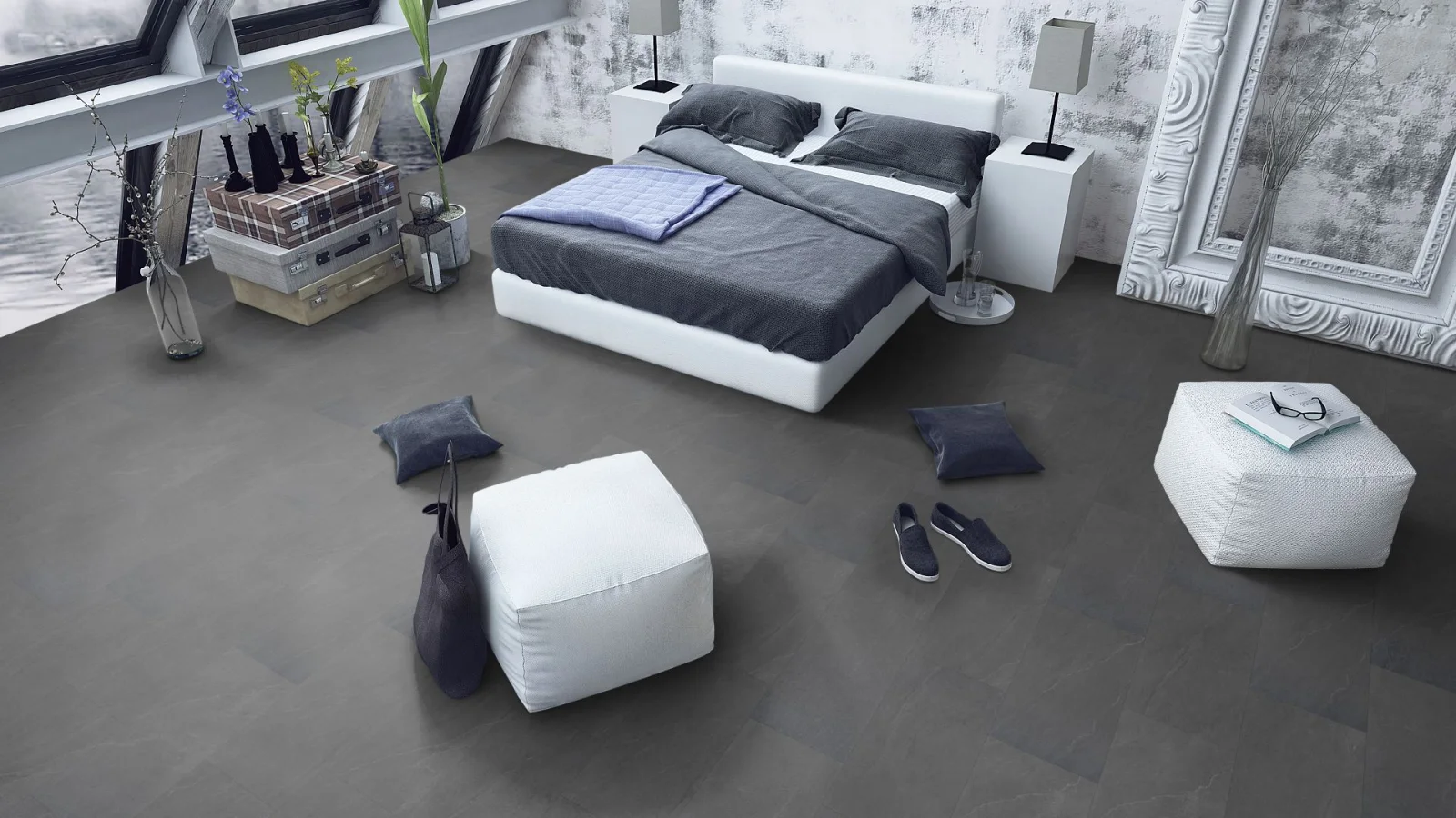 Charcoal Slate LVT Dryback
