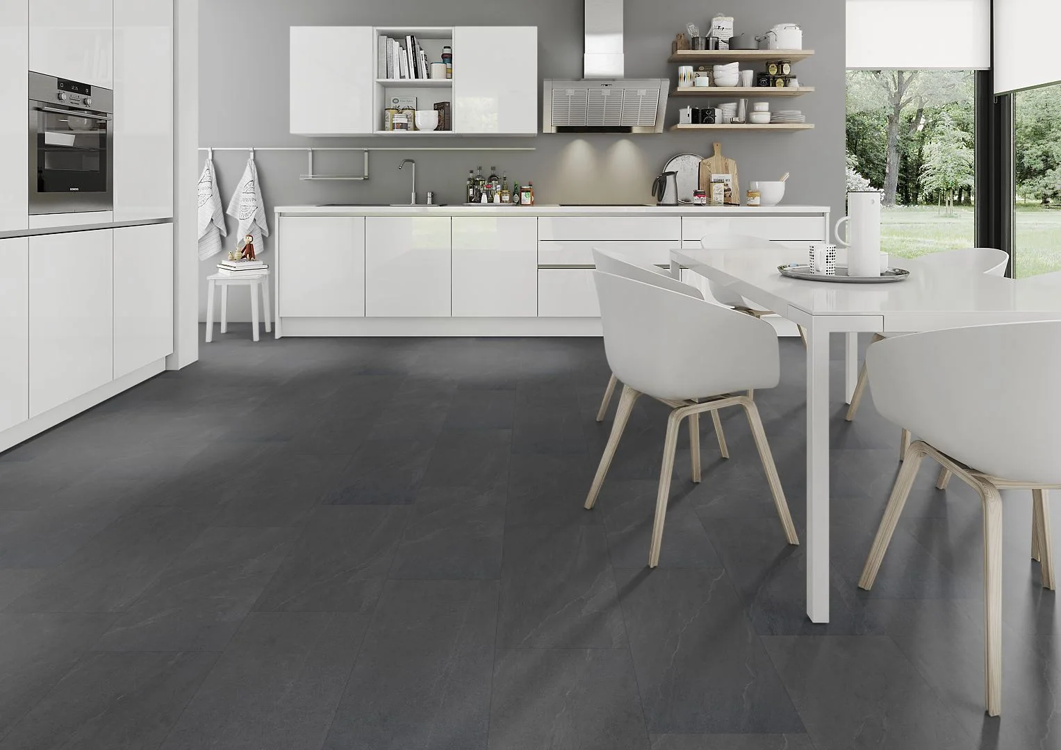 Charcoal Slate LVT Dryback