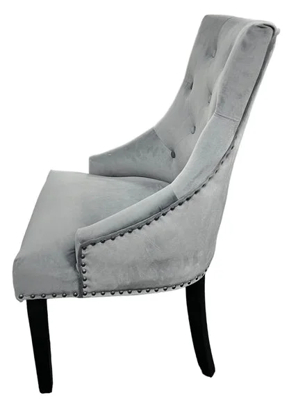 Cheshire Dark Grey Chair (Black Ring Knocker/Black Legs)