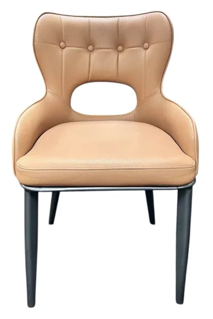 Marbella PU Camel Chair (Black Legs)