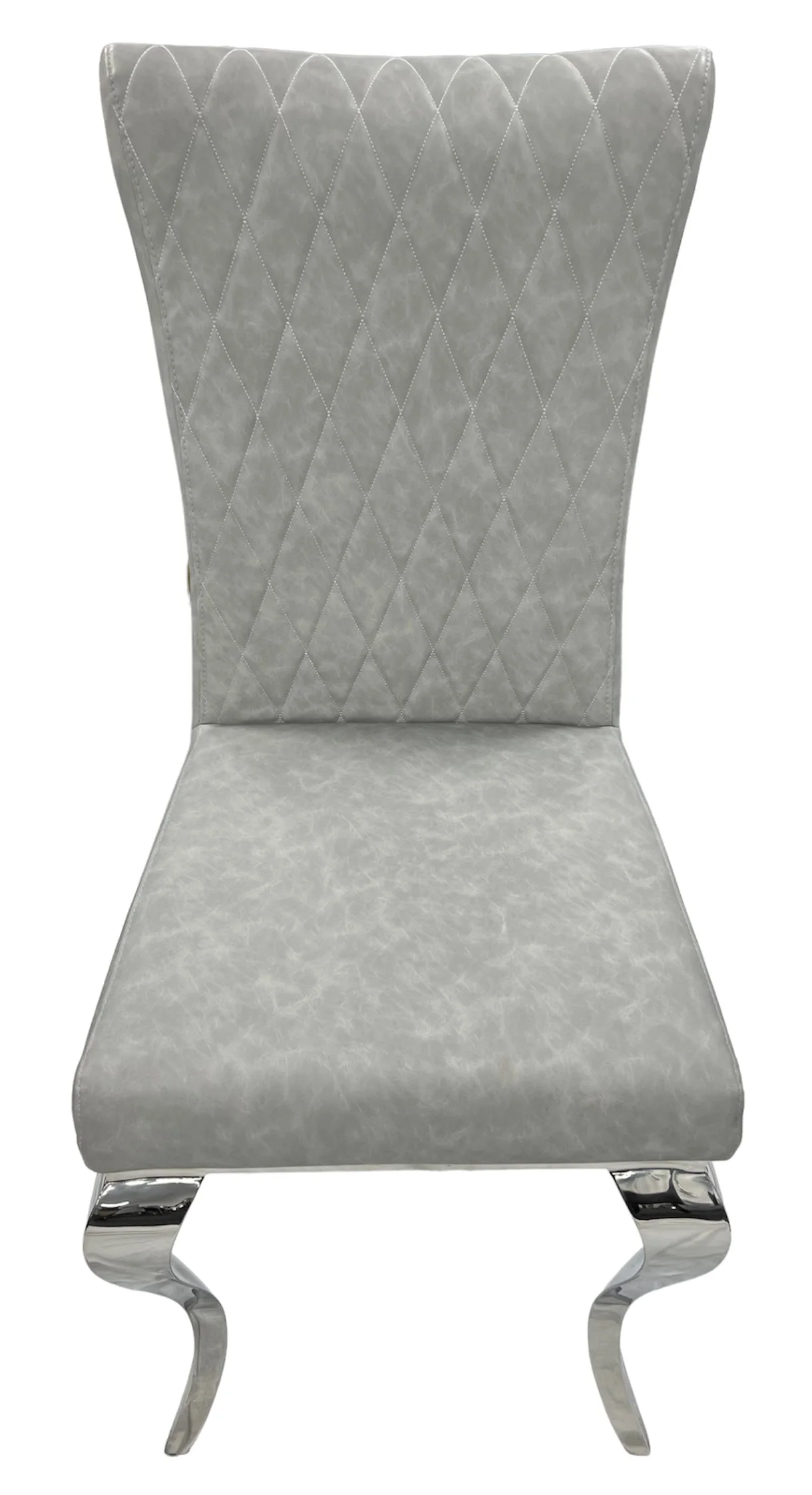 London PU Light Grey Chair (Chrome Legs)