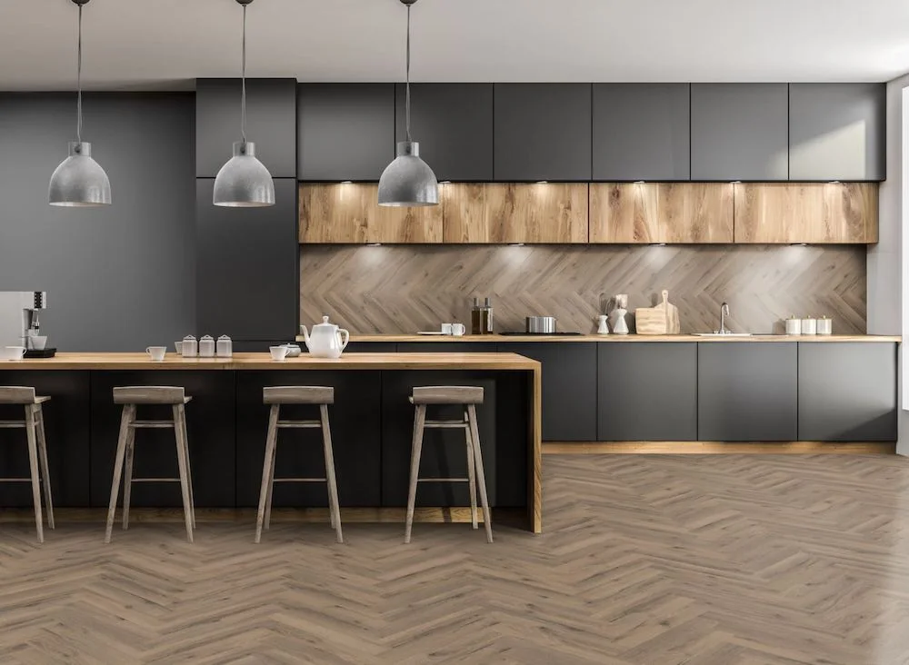 Lignum Core Mocha Oak Herringbone LVT Dryback