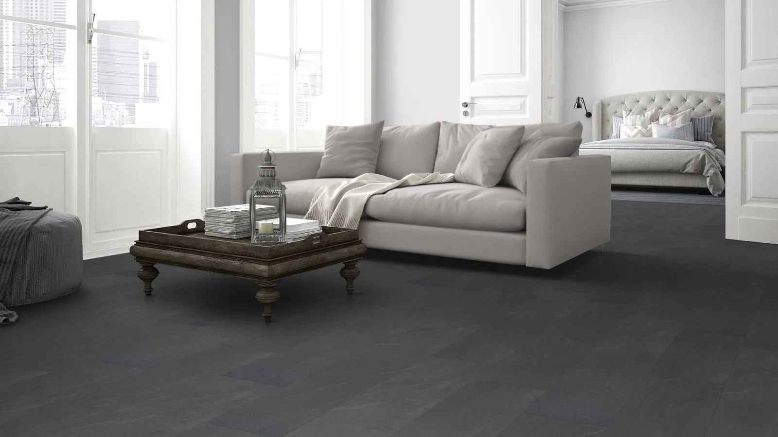 Charcoal Slate LVT Dryback - Vinyl Flooring