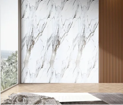 Wall Panel 07D - Gold and White Marble - Wall Board - 240cm - (1 pack / 4pcs)