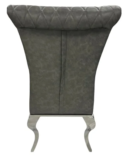London PU Dark Grey Chair (Chrome Legs)