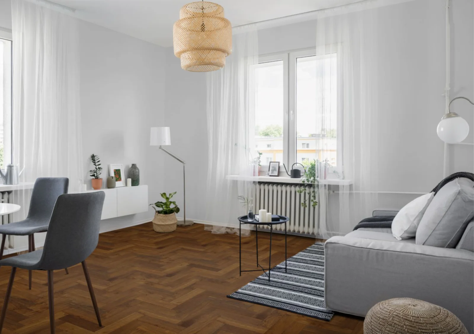 Lignum Strata Fifteen Double Smoked Oak Herringbone 90