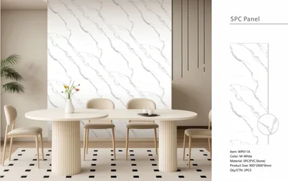 Wall Panel 011A - White Marble - Wall Board - 240cm - (1 pack / 2pcs)