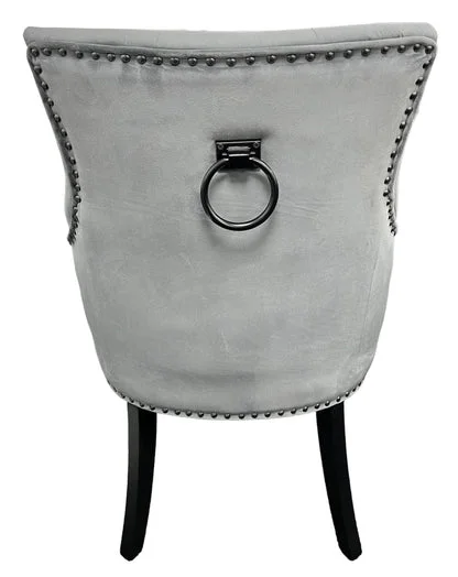 Cheshire Dark Grey Chair (Black Ring Knocker/Black Legs)