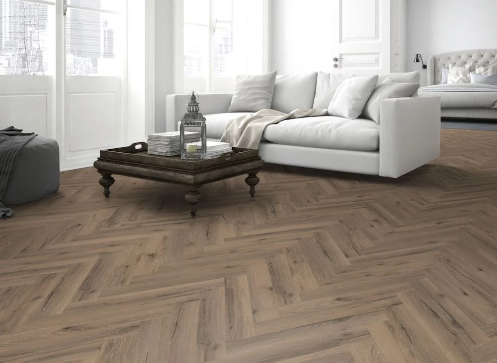 Lignum Core Mocha Oak Herringbone LVT Dryback
