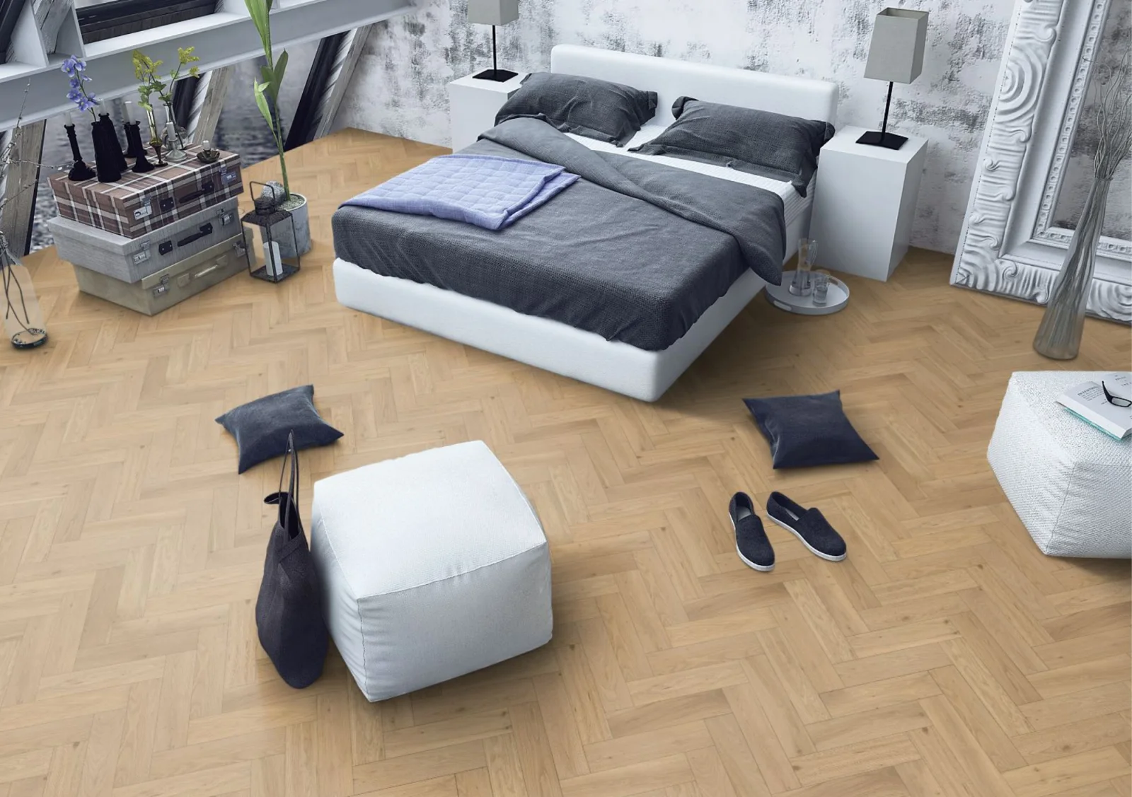 Whisper Oak Herringbone 90 | Engineered & Solid Carpets
