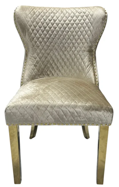 G-Lewis Mink Chair (Lion Knocker/Gold Legs)
