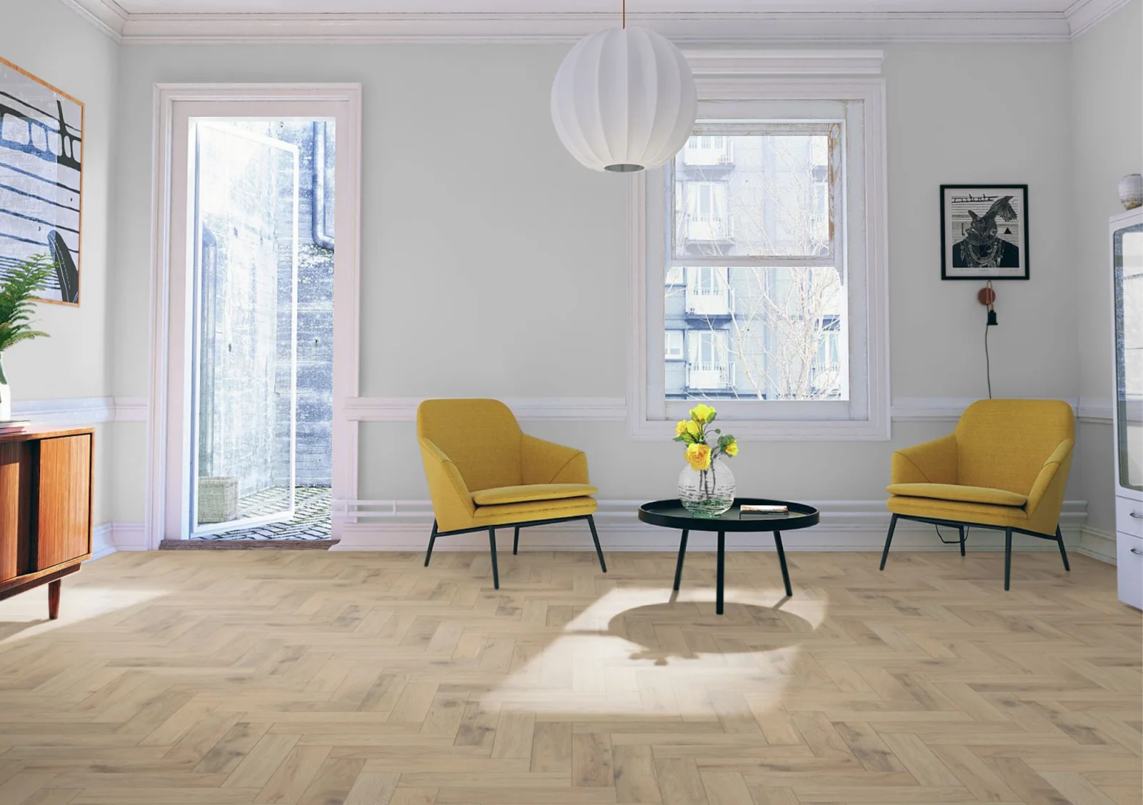 Lignum Strata Fifteen Romantic Oak Herringbone 90