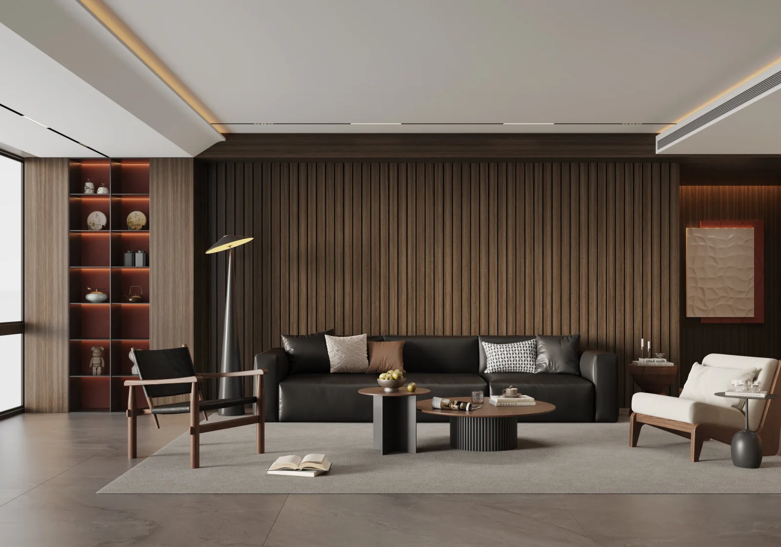 Wall Panel 63T - Walnut - PVC - 240cm - (1 pack / 8pcs)