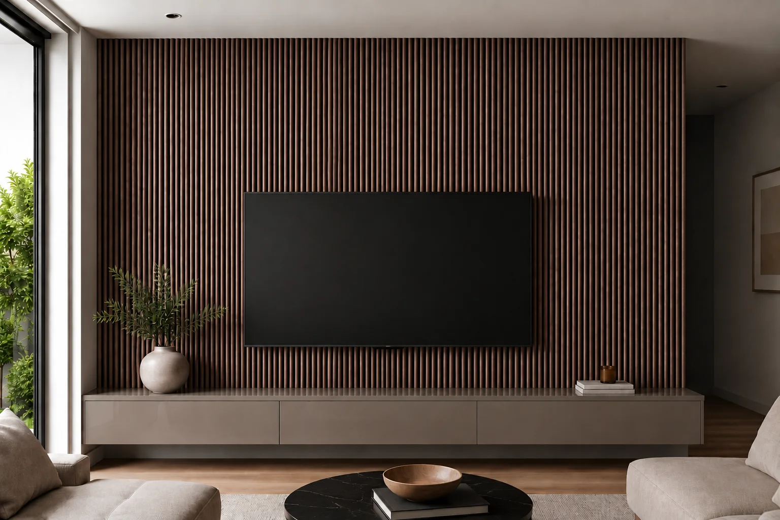 Wall Panel 36WT - Walnut - Acoustic - 240cm - (1 pack / 4pcs)