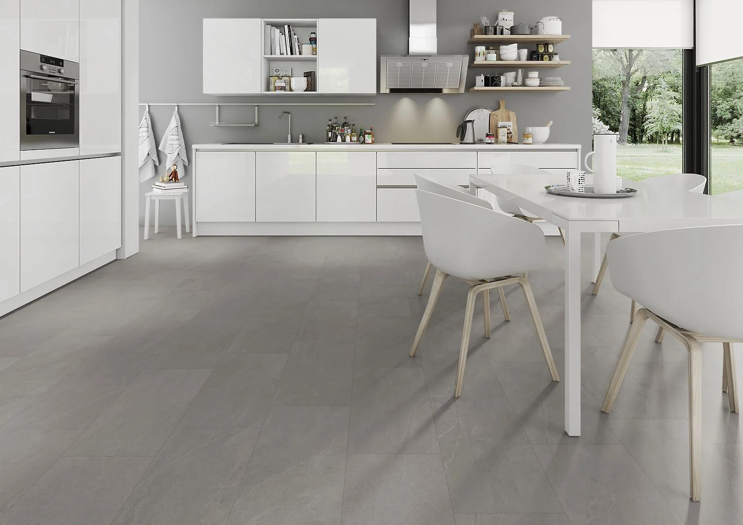 Light Grey Slate LVT Dryback