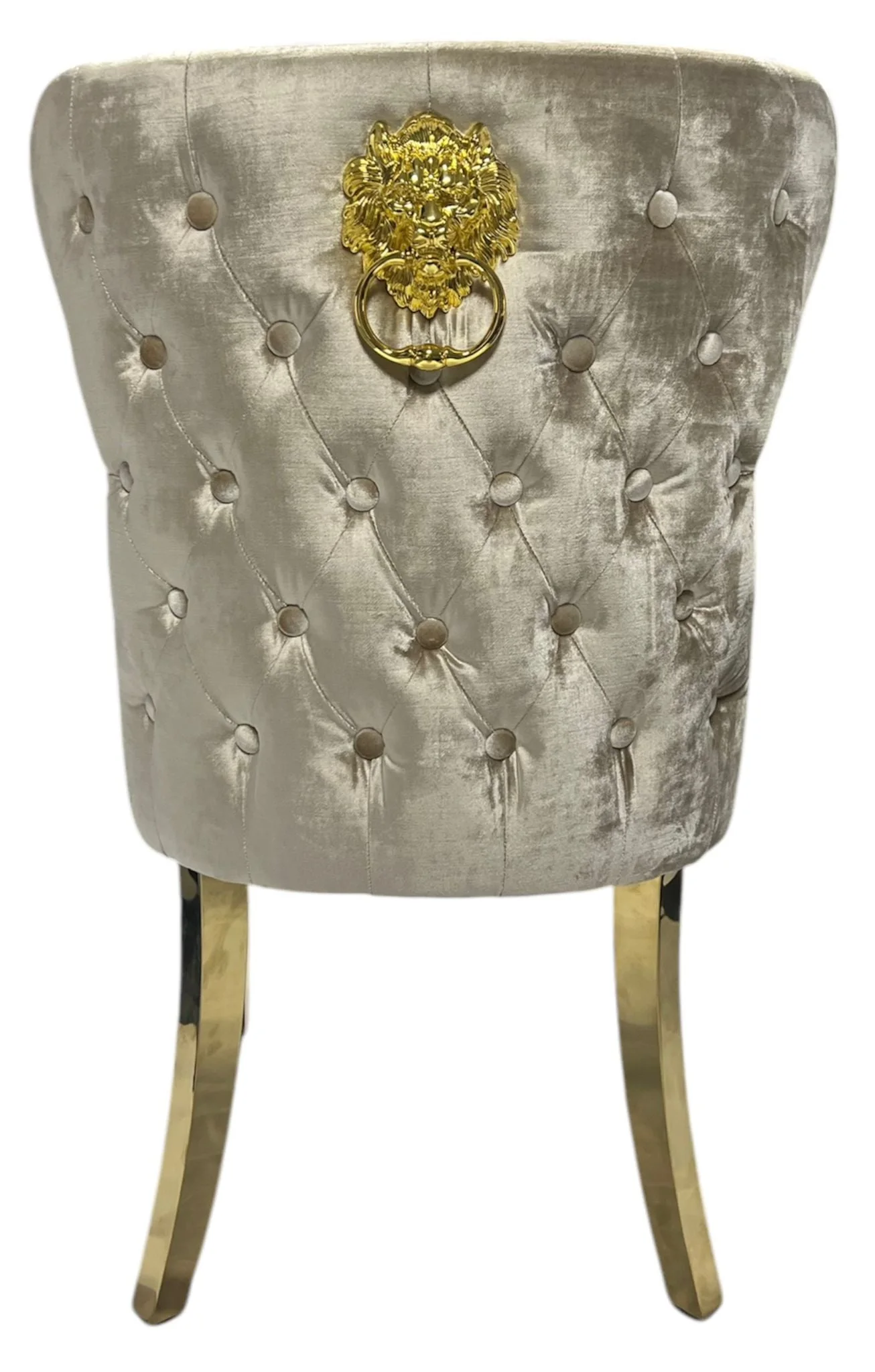 G-Lewis Mink Chair (Lion Knocker/Gold Legs)