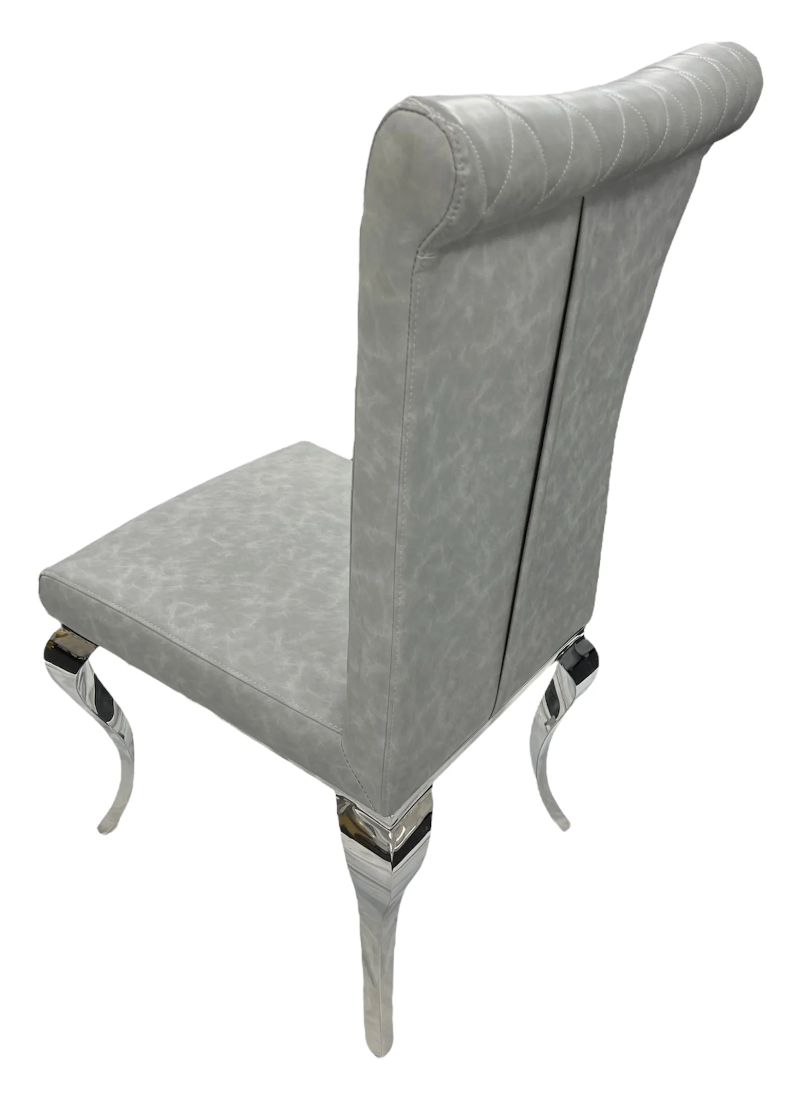 London PU Light Grey Chair (Chrome Legs)