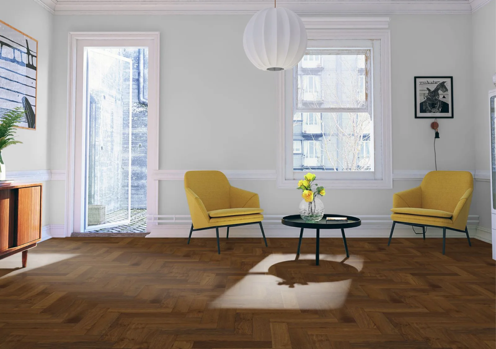 Lignum Strata Fifteen Double Smoked Oak Herringbone 90