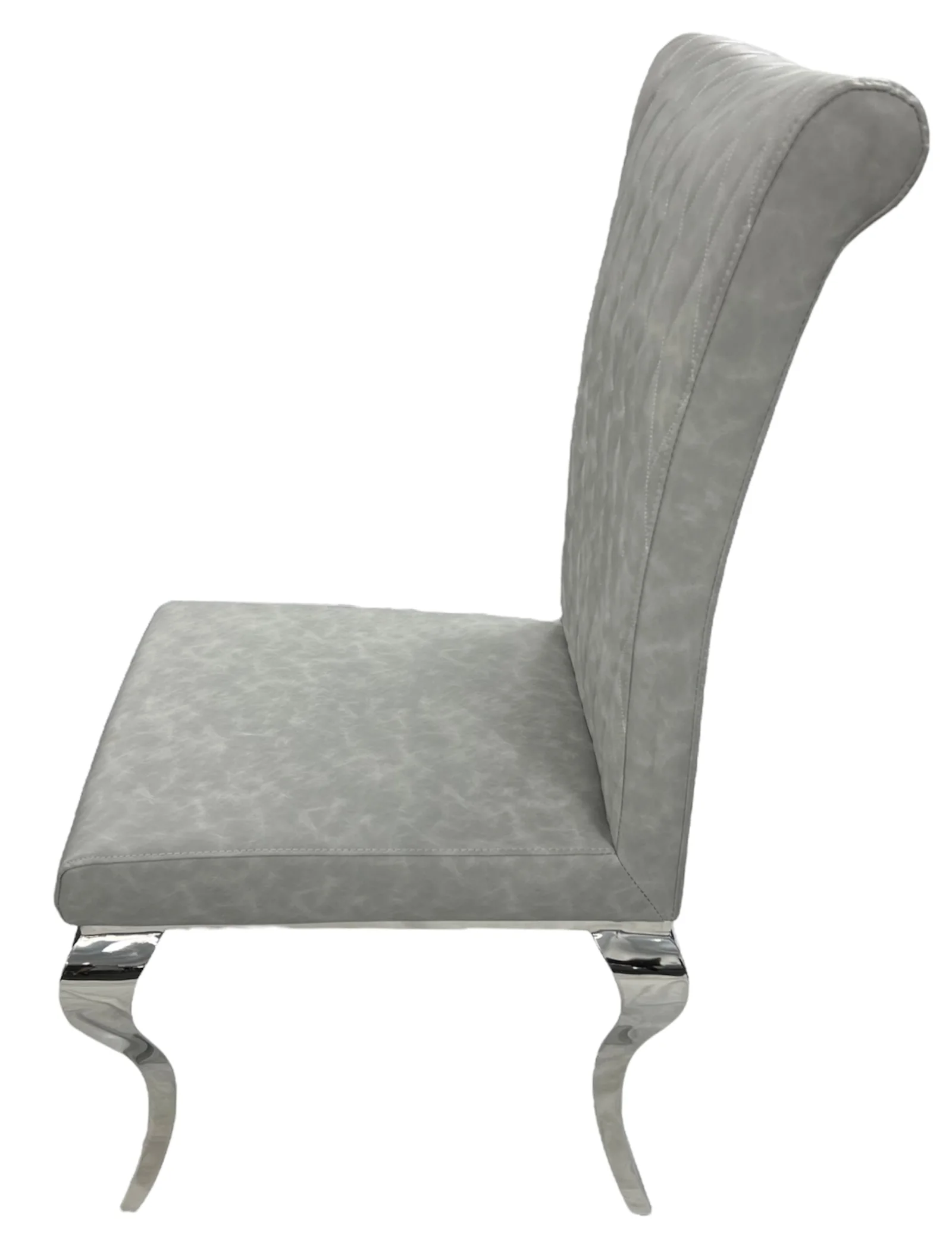 London PU Light Grey Chair (Chrome Legs)