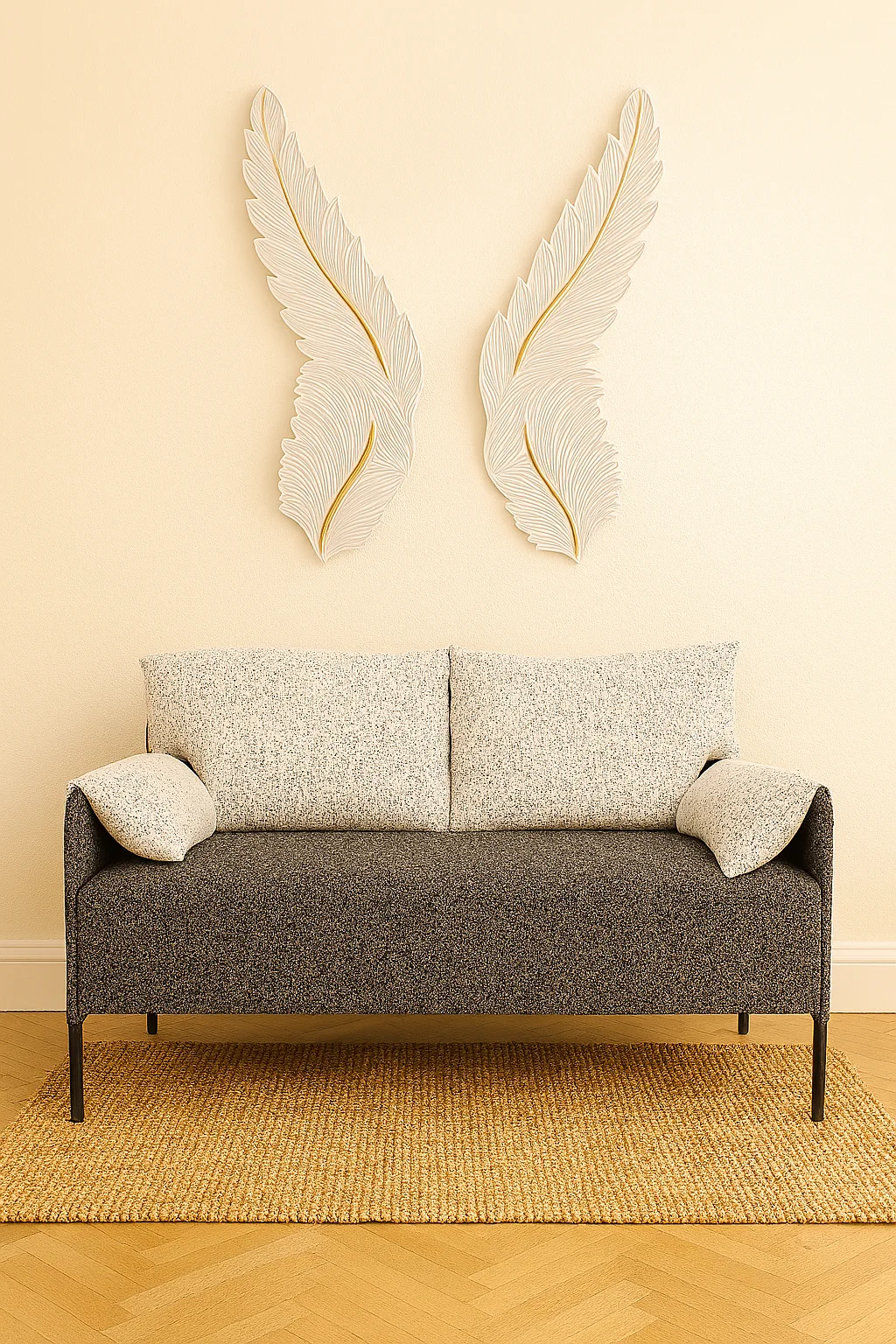 Roma Grey & Cream Mix 2 Seater Sofa